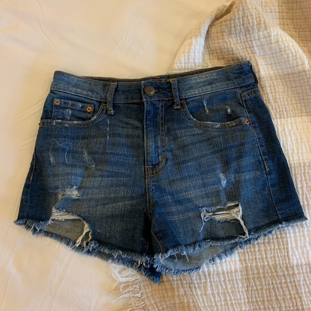 Aeropostale high waisted midi jean shorts